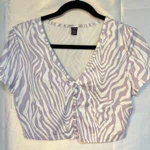 NWOT Women’s SHEIN Maternity Zebra Print Crop Top Size L